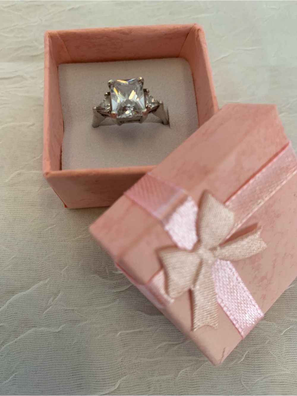 sterling silver 925 FAS zircon CZ ring,Wedding Engagement size 7